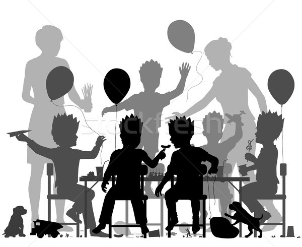 Băieţi petrecere vector siluetă tineri Imagine de stoc © Tawng