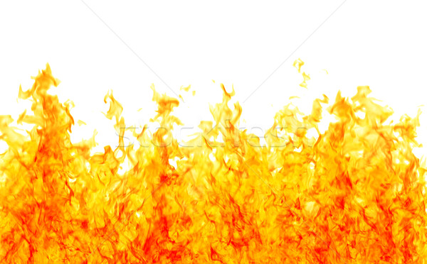 Palenie biały świadczonych płomienie firewall tle Zdjęcia stock © Tawng