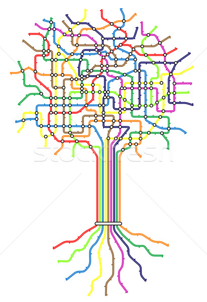 Metro ağaç düzenlenebilir vektör harita biçim Stok fotoğraf © Tawng