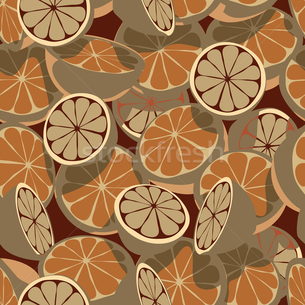Stockfoto: Citrus · naadloos · tegel · vector · bruin