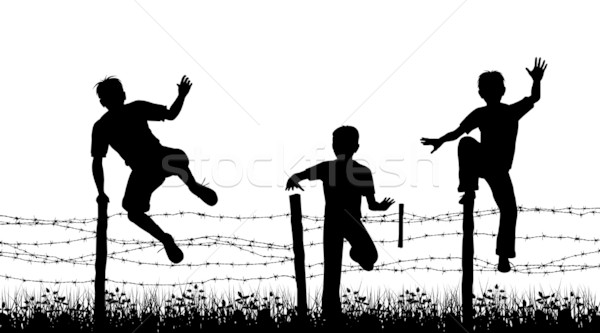 Fence boys Stock photo © Tawng