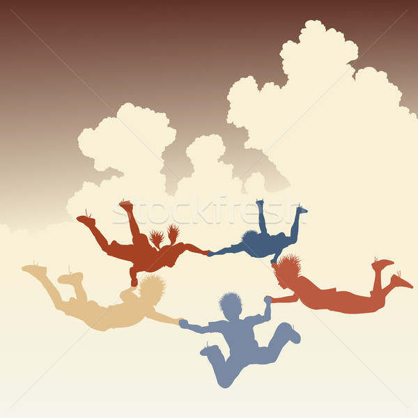 Skydiving friends Stock photo © Tawng