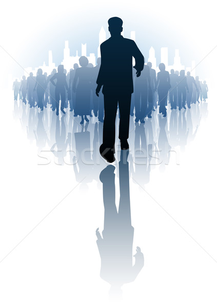 Vooruit menigte zakenman lopen mensen Stockfoto © Tawng