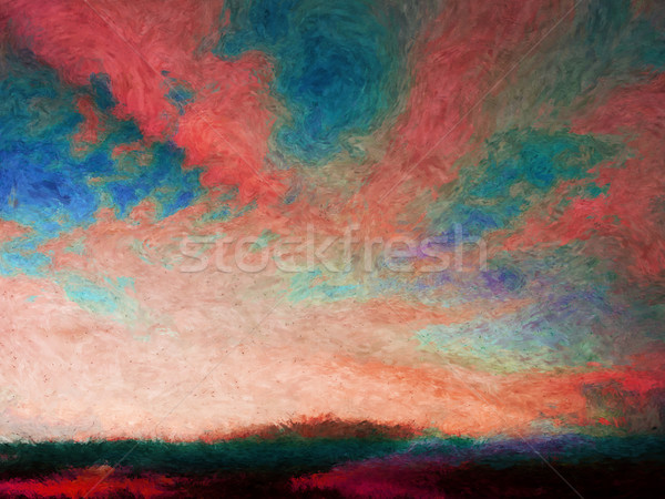 Kolorowy malarstwo wygaśnięcia Świt niebo Zdjęcia stock © Tawng