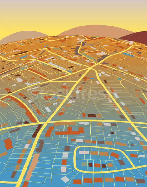Land Karte farbenreich editierbar Straßenkarte Stock foto © Tawng