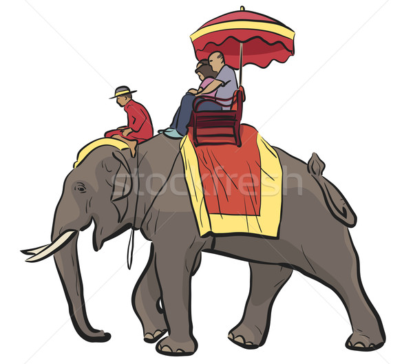 Elephant ride Stock photo © Tawng