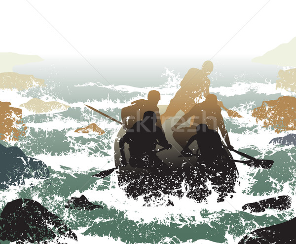 Rafting mensen rubber beneden natuur Stockfoto © Tawng