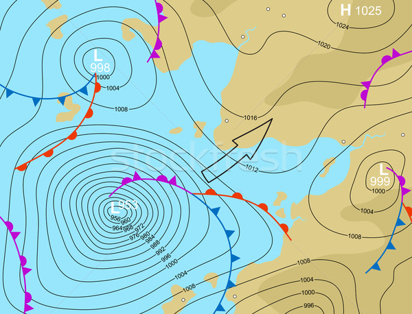 Tempête dépression générique météorologiques carte [[stock_photo]] © Tawng