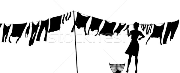 Woman hanging washing Stock photo © Tawng