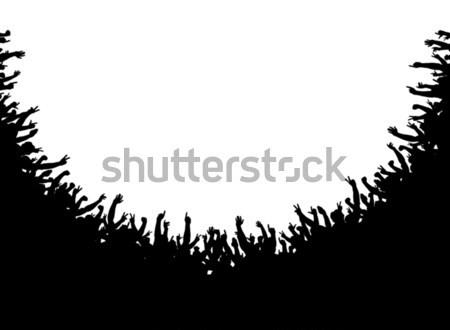 Menigte voorgrond silhouet exemplaar ruimte lichaam Stockfoto © Tawng