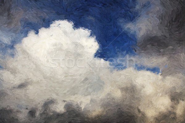 Stock foto: Wolken · Malerei · blauer · Himmel · Himmel · Natur · Kunst