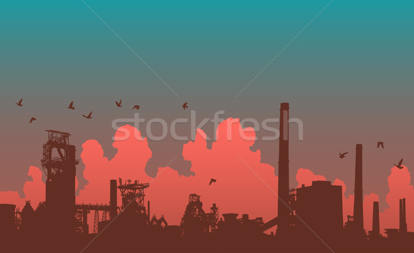 産業 スカイライン 詳しい 雲 都市 ストックフォト © Tawng