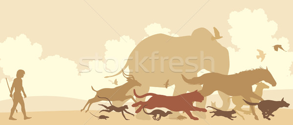 Animals fleeing man Stock photo © Tawng