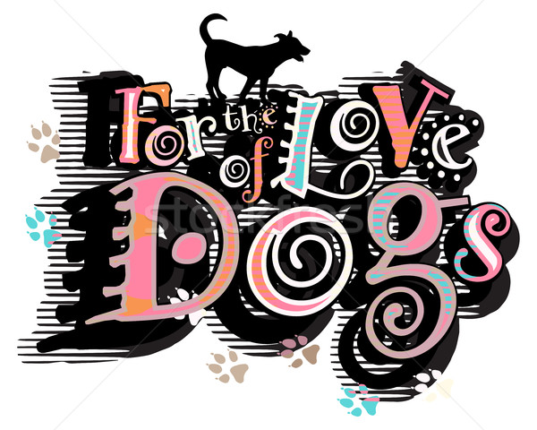 Amour chiens silhouette texte animal mots [[stock_photo]] © Tawng