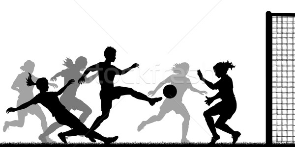サッカー 女性 Eps8 ベクトル シルエット ストックベクター C Robert Adrian Hillman Tawng Stockfresh