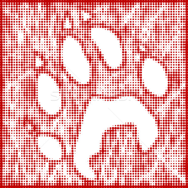 Halftone paw Stock photo © Tawng
