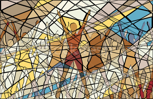 Aerobik mozaik szerkeszthető vektor illusztráció nők Stock fotó © Tawng