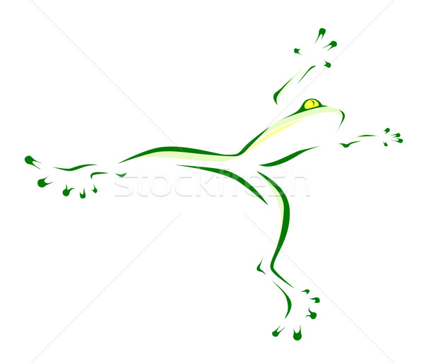 Imagine de stoc: Broască · stilizate · verde · jumping · proiect