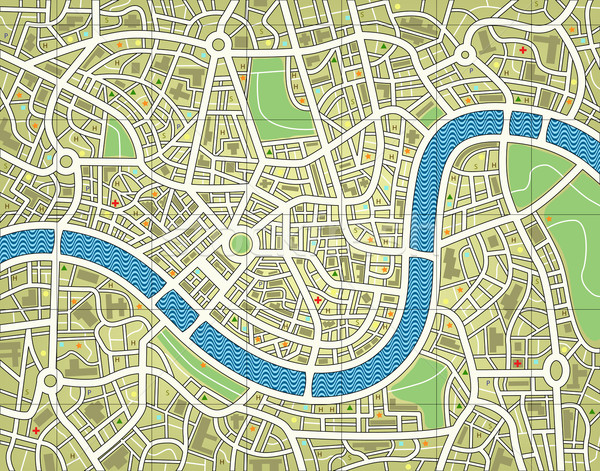 Nameless city map Stock photo © Tawng