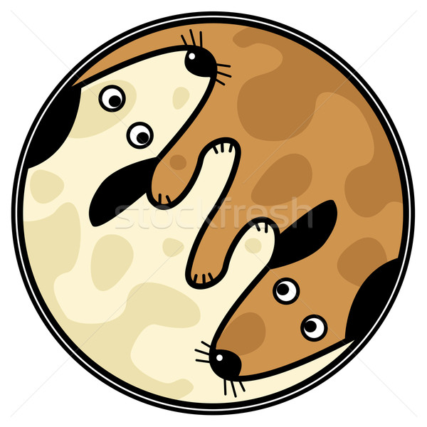 Hunde Vektor Yin Yang Design zwei funny Stock foto © Tawng