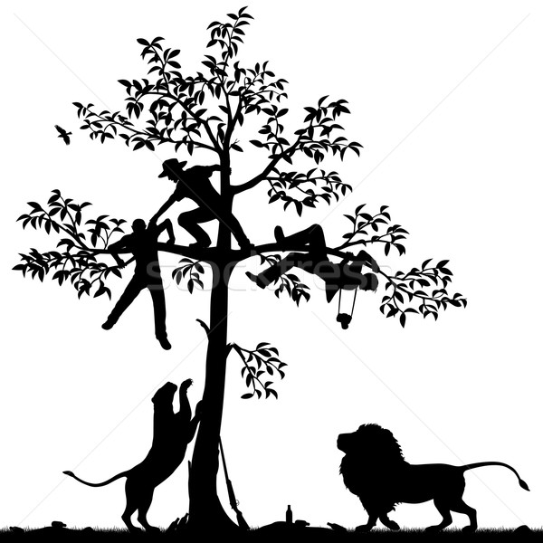 Chased by lions Stock photo © Tawng