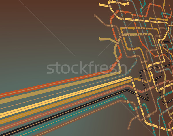 Stock foto: U-Bahn · abstrakten · editierbar · Vektor · Karte · Hintergrund