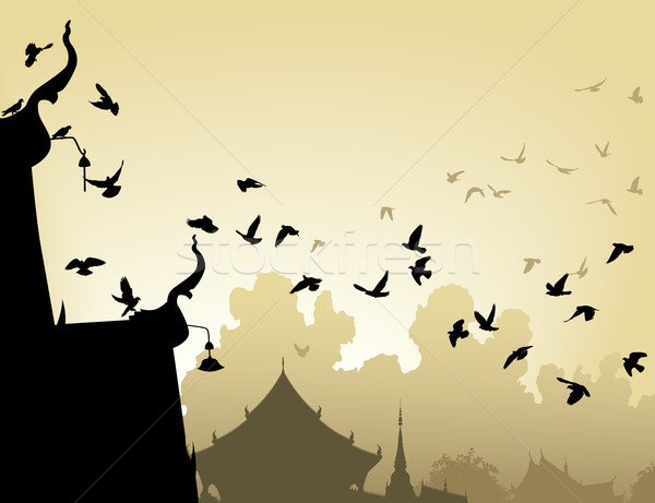 Temple pigeons Stock photo © Tawng