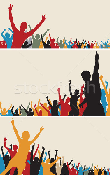 Color crowd silhouettes Stock photo © Tawng