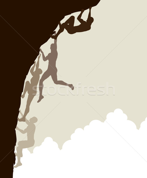 Gratis klim vector silhouet man Stockfoto © Tawng