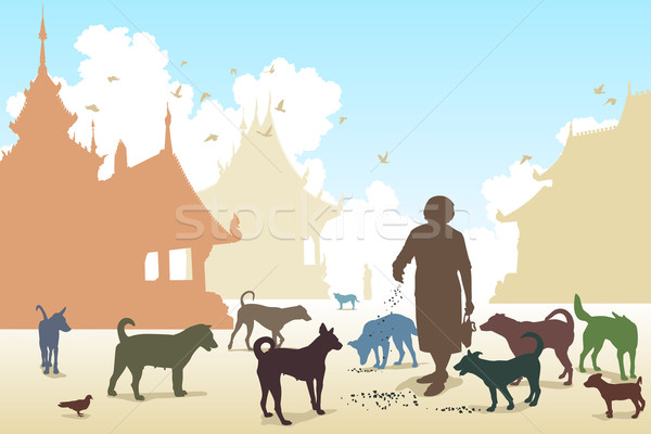 Temple chien femme chiens [[stock_photo]] © Tawng