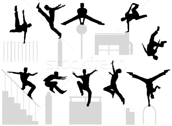 Parkour poses Stock photo © Tawng