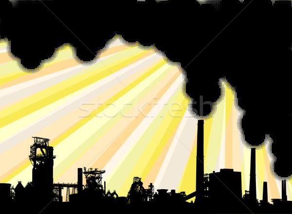 Industriële rook skyline stad stedelijke Stockfoto © Tawng