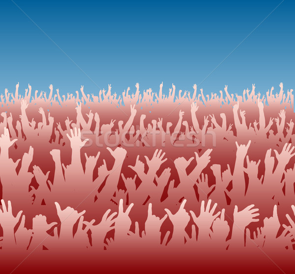 Stock photo: Red crowd