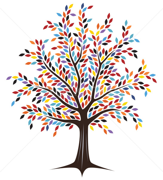 Kolorowy drzewo wektora projektu kolorowy Zdjęcia stock © Tawng
