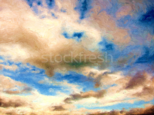 Stock photo: Impressionist sky painting