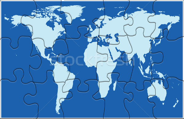 Bilmece global harita örnek dünya birlik Stok fotoğraf © tdoes