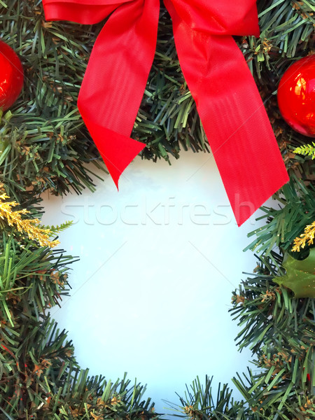 Noel çelenk çerçeve atış metin Stok fotoğraf © tdoes