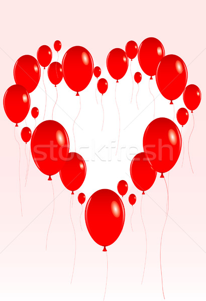 Valentine balonlar örnek grup kırmızı Stok fotoğraf © tdoes