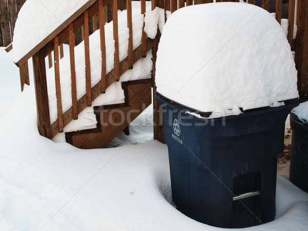 snow covered recycle bin Stock photo © tdoes
