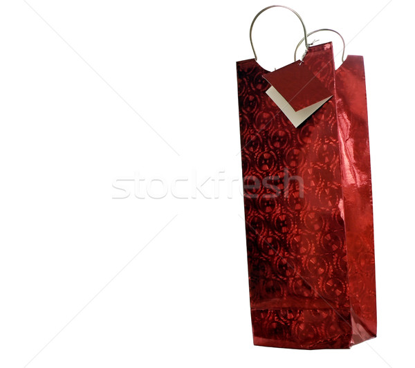 Stockfoto: Rood · geschenk · zak · rode · wijn · fles · speciale · gelegenheid