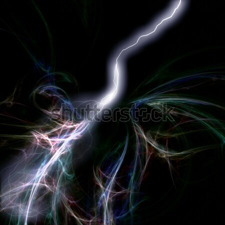 Fraktál villám energia lángok illusztráció Stock fotó © tdoes
