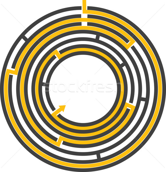 circular maze - editable Stock photo © tdoes