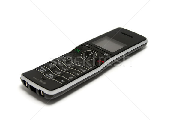孤立した 黒 電話 現代 銀 コードレス ストックフォト © TeamC