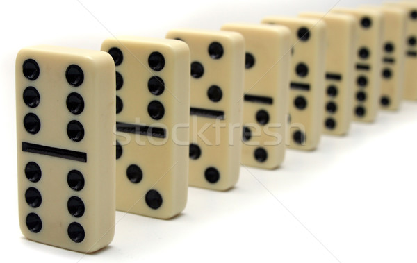 Line of Ivory Dominos Stock photo © TeamC