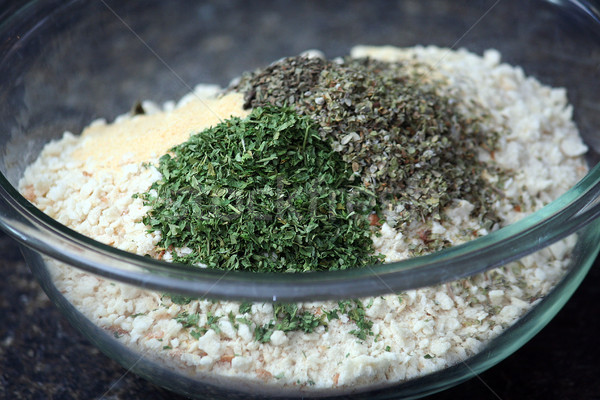 Schüssel Brot Krümel Glas Würze Zutaten Stock foto © TeamC