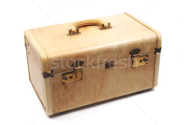 Isolated Vintage Tan Luggage Stock photo © TeamC