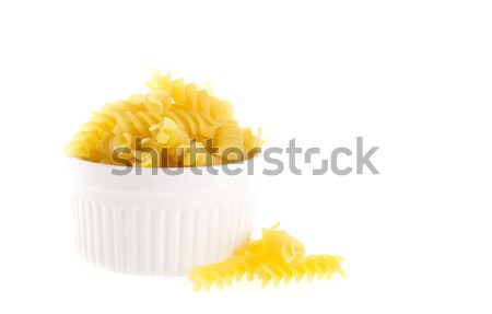 Kom ruw Geel macaroni voedsel achtergrond Stockfoto © tehcheesiong