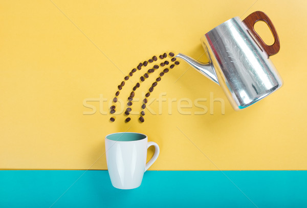 Grain de café couleur design art déjeuner tasse Photo stock © tehcheesiong