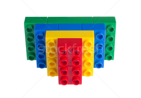 Plastique blocs de construction isolé blanche enfant bleu [[stock_photo]] © tehcheesiong