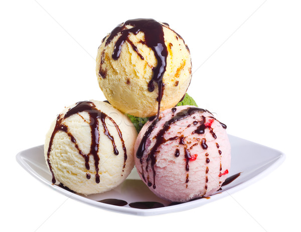 Stock photo: Ice cream isolated on white background